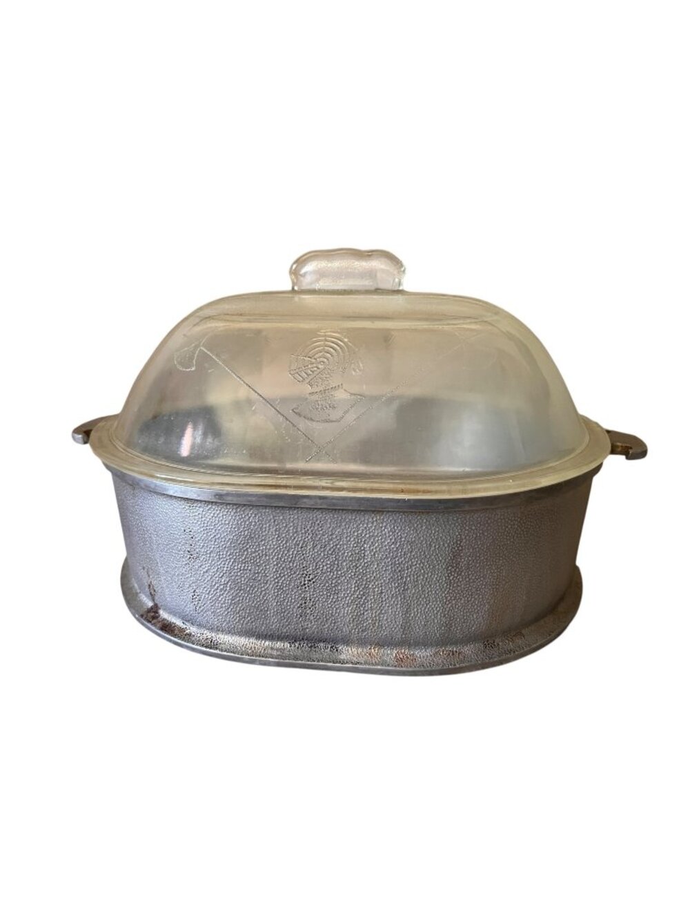 Guardian Service Dutch Oven Hammered Aluminum Glass Lid MCM Roasting Pan 6 Qt.